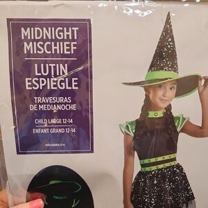 Suit Yourself Midnight Mischief Witch Halloween Costume Child Large 12 14